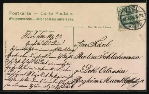 AK Linienschiff Elsass unter Dampf, Kriegsschiff