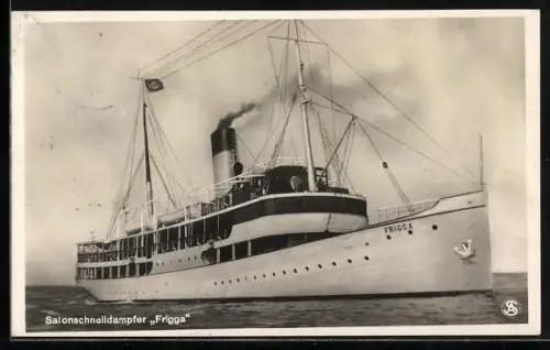 AK Salonschnelldampfer Frigga auf See, Passagierschiff