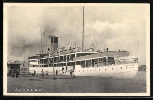 AK Bäderdampfer Rugard im Hafen von Stettin, Passagierschiff