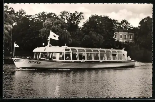 AK Berlin-Steglitz, Havelbus Jupiter auf dem Kleinen Wannsee