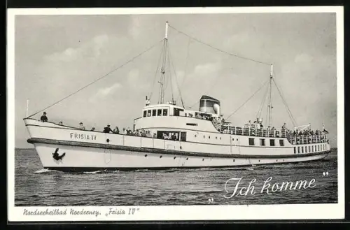 AK Norderney, Passagierschiff Frisia IV in Fahrt
