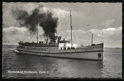 AK Norderney, Passagierschiff Frisia I auf See