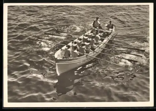 AK Kutter beim Ausfahren des Warpankers, Kriegsmarine