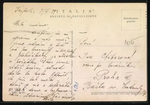 AK Passagierschiff Roma der Reederei Italia