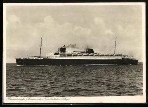 AK Passagierschiff Bremen des Norddeutschen Lloyd