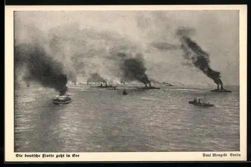 AK Deutsche Kriegsschiffe gehen in See