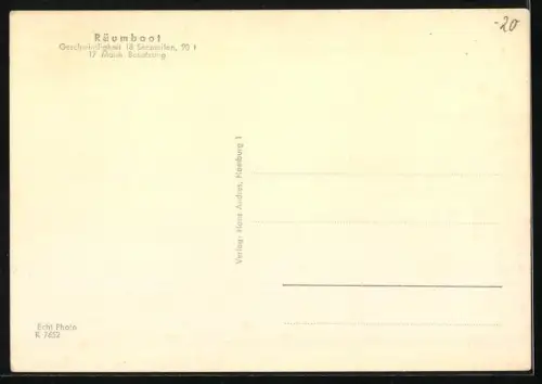 AK Räumboot der Kriegsmarine in voller Fahrt