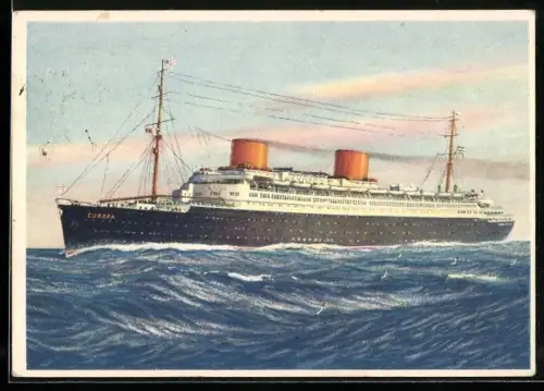 AK Passagierschiff Europa auf hoher See, Norddeutscher Lloyd Bremen