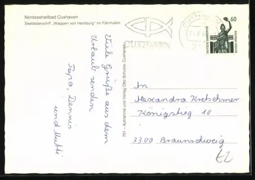 AK Passagierschiff Wappen von Hamburg