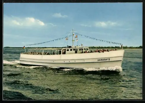 AK Bäderschiff Hanseat II für Gesellschaftsreisen in See und nach den Otseebädern, Passagierschiff