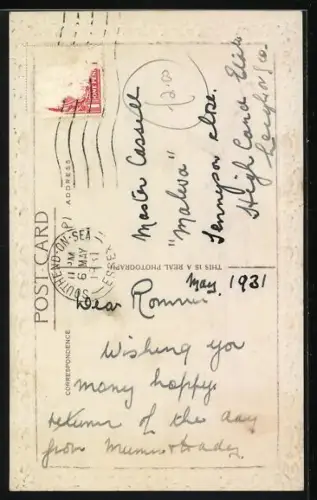 AK Kakadu auf einem Ast, Geburtstagsgruss