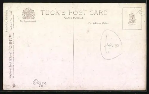 AK Dogge und Pferd vor einem Gehöft