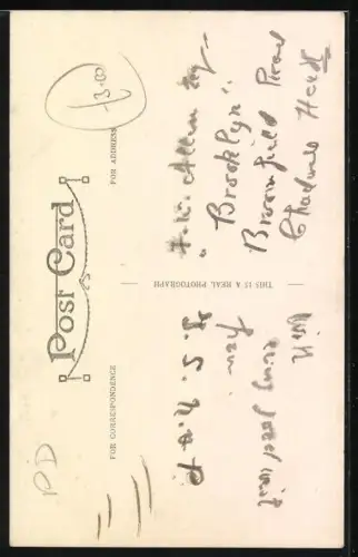 AK Hundemutter im Kleid flickt Hose ihres Welpen, Geburtstagsgruss