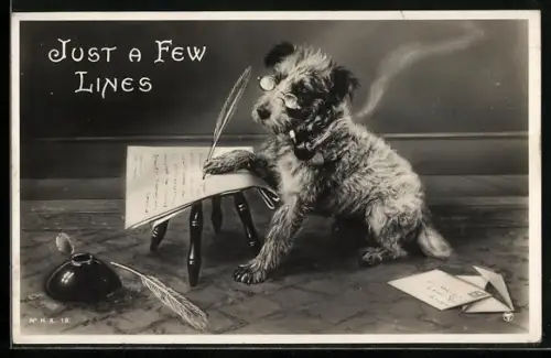 AK Just a Few Lines, Terrier Writing a Letter