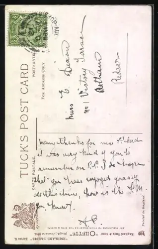 Künstler-AK Hamish: Schottisches Pärchen in den Highlands