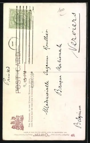 Künstler-AK Hamish: Schottisches Liebespaar spaziert an einem Fluss entlang