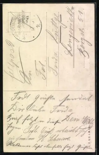 Künstler-AK Korle: Fräulein Briefträger