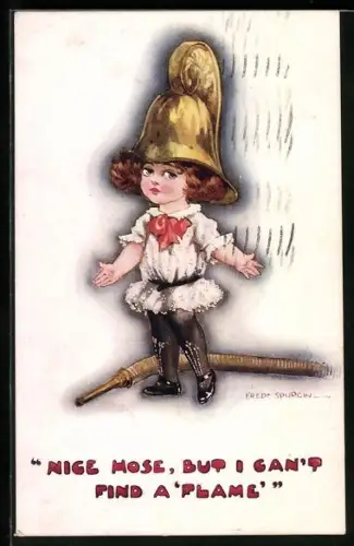 Künstler-AK Fred Spurgin: Mädchen mit goldenem Helm