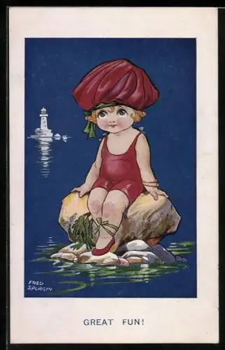 Künstler-AK Fred Spurgin: Great Fun!, Soeur d`amphitrite, Leuchtturm
