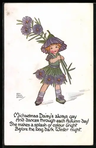 Künstler-AK H. G. C. Marsh-Lambert: Michaelmas Daisy`s always gay... Blumenfee