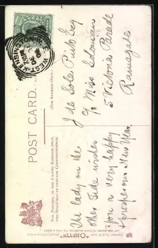 Künstler-AK Hamish: Kleiner Schotte beobachtet ein schlafendes Mädchen