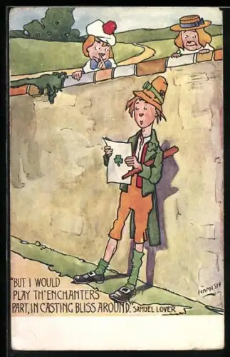 Künstler-AK Hamish: Mädchen beobachten einen Jungen