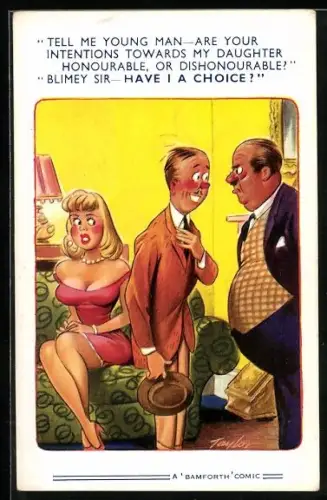 Künstler-AK Arnold Taylor: Mann stellt den Freund seiner Tochter zur Rede