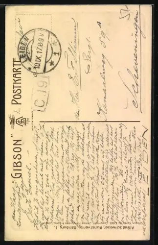 Künstler-AK sign. Stuart Travis: Nearing Port, Passagiere an Deck eines Schiffes