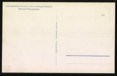 AK Hamburg-Altona-Stellingen, Hagenbeck`s Tierpark, Gesamt-Panorama