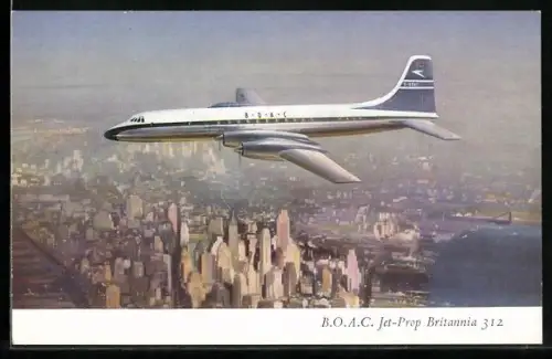 AK Passagierflugzeug des Types Jet-Prob Britannia 312 der Fluggesellschaft B.O.A.C