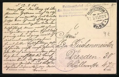 AK Rethel, Gesprengte Brücke, Feldzug 1914-15