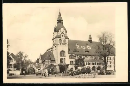 AK Leipzig, Zoo, Eingang mit Kongresshalle