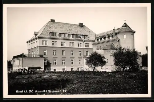 AK Ried i. I., Teilansicht mit Konvikt St. Josef