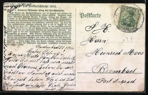 AK Grossbeeren, General Bülows Sieg, Befreiungskriege