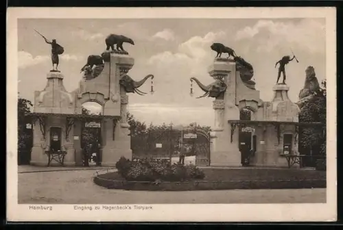 AK Hamburg, Carl Hagenbecks Tierpark, Eingang