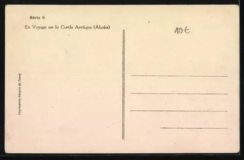 AK En Voyage sur le Cercle Arctique, Hundegespann vor einer Hütte