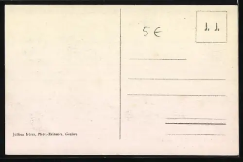 AK Hirte mit seinem Bernhardiner auf dem Grand St. Bernard