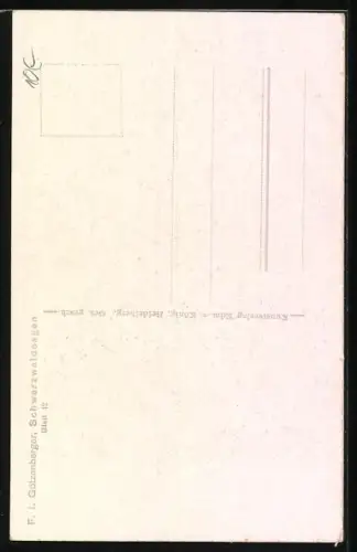 AK Schwarzwaldsagen, Szene am Wasserfall, Allerheiligen