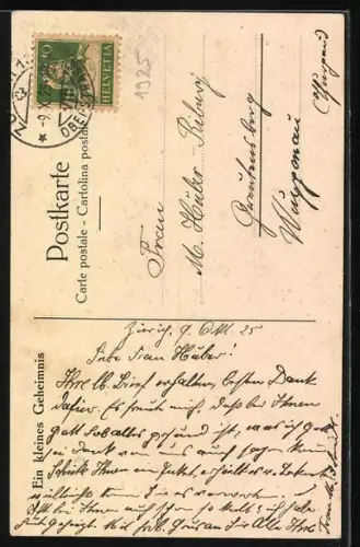 Künstler-AK Carl Reichert: Mädchen überreicht einem Jungen in Tracht eine Blume, Katze im Hintergrund