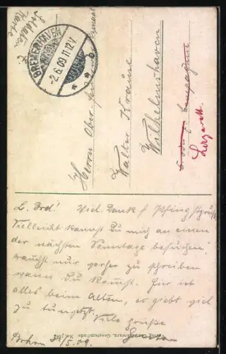 AK Rotesand-Leuchtturm, Rotesand-Leuchtturm vor der Wesermündung