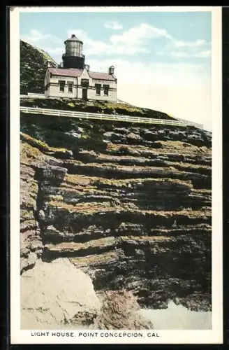 AK Point Conception, CA, Light House on rocky coast, Leuchtturm