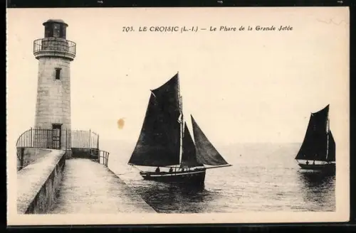 AK Le Croisic /L.-I., Le Phare de la Grande Jetée, Leuchtturm