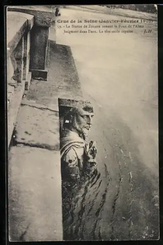 AK Paris, La Grue de la Seine, La Statue de Zouave