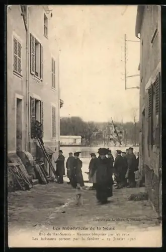 AK Samois-sur-Seine, Les Inondations de la Seine, Rue du Bas-Samois, Hochwasser