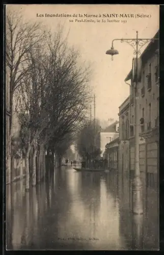 AK Saint-Maur, Les Inondations de la Marne
