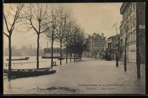 AK Alfort, Inondations du 29 Janvier 1910, Quai d`Alfort
