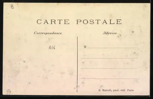 AK Alfort, Inondations 1910, La rue des deux Moulins vers le restaurant des 7 arbres, Hochwasser