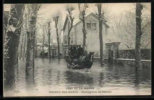AK Nogent-sur-Marne, Crue de la Marne, Déménagement des habitants