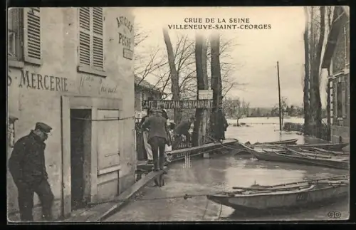 AK Villeneuve-Saint-Georges, Crue de la Seine