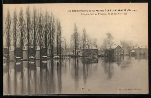 AK Saint-Maur /Seine, Quai du Port au Fouarre, Janvier 1910